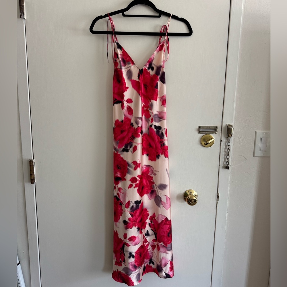 Silky Floral Midi Dress